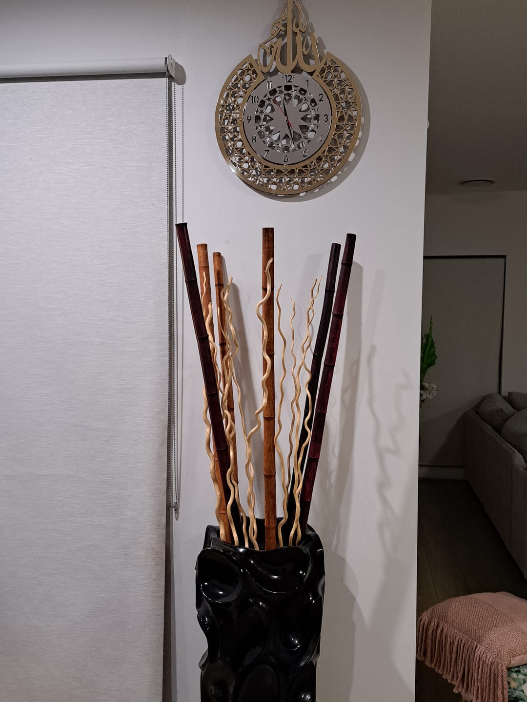 Customer photo review of Allah (SWT) name and Classic Islamic Style Islamic Wall Clock With Latin Numbers Wooden/Acrylic Decor