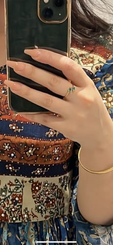 Customer photo review of Green Onyx Teardrop Ring (Gold)
