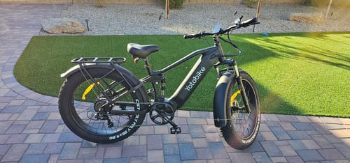 Customer photo review of Leopard-Smoky Black Fat Tires Electric Mountain Bike