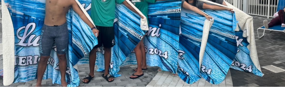 Customer photo review of Personalized Competitive Swimming Blankets
