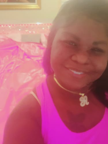 Customer photo review of Double Plated Large Initial Necklace with Cuban Chain