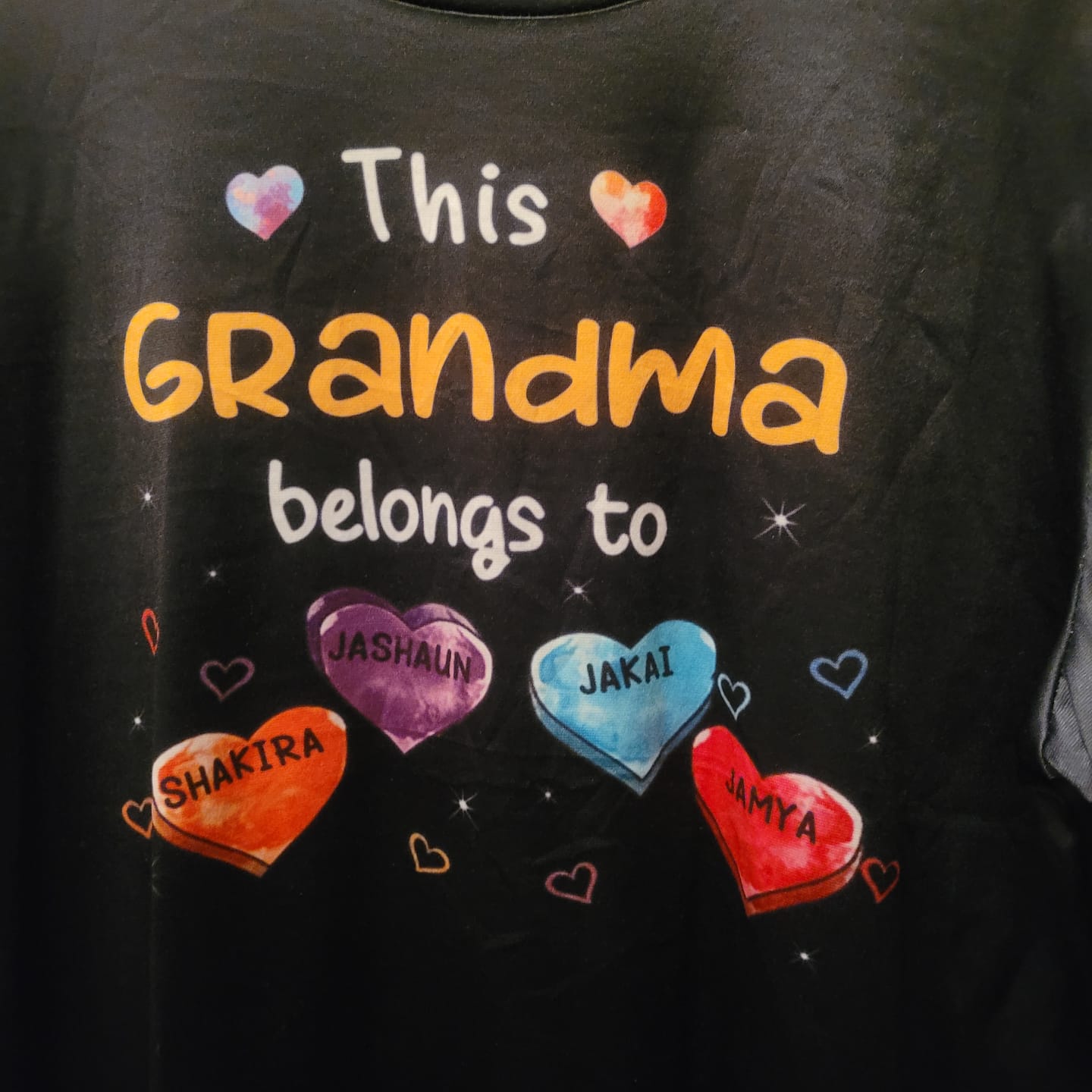 Customer photo review of Personalized This Grandma Belongs To Sweet Heart Grandkids T-Shirt