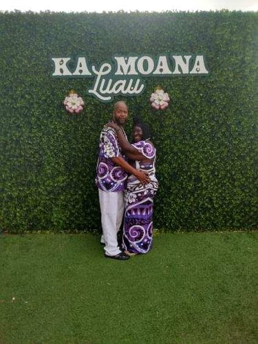 Customer photo review of Plumeria Polynesian Matching Dress and Hawaiian Shirt Trending Purple LT6