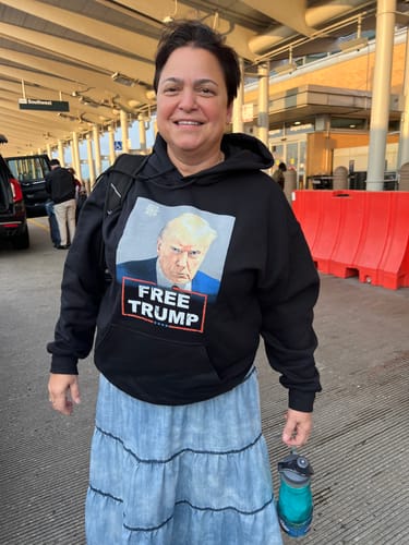 Customer photo review of Trump Mugshot Hoodie