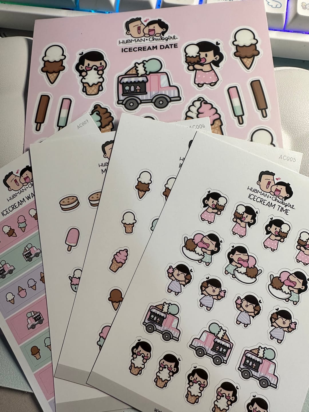 Customer photo review of Ice cream Date Sticker Set