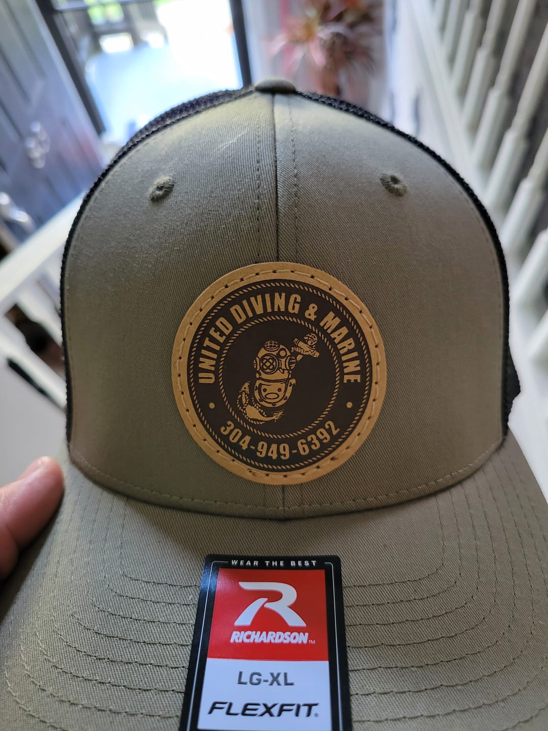 Customer photo review of Richardson 110 Flexfit Custom Leather Patch Hat