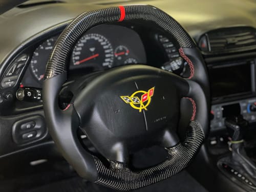 Customer photo review of 1997-2004 C5 Chevy Corvette Custom Carbon fiber Steering Wheel