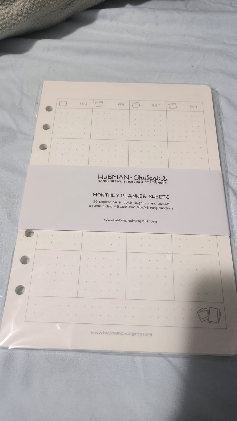 Customer photo review of Planner Inserts - Monthly