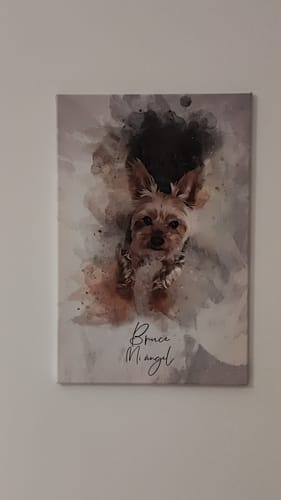 Customer photo review of Foto de tu mascota en estilo acuarela | Regalo para cachorros, perros y gatos