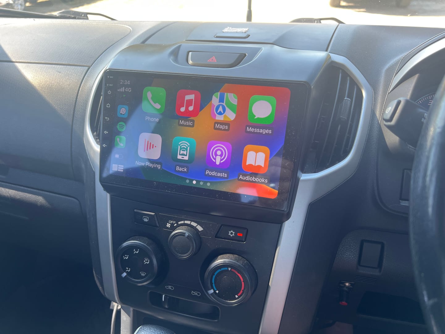 Customer photo review of 9" Isuzu D-MAX 12'- 20' Head Unit Upgrade Kit (CarPlay)