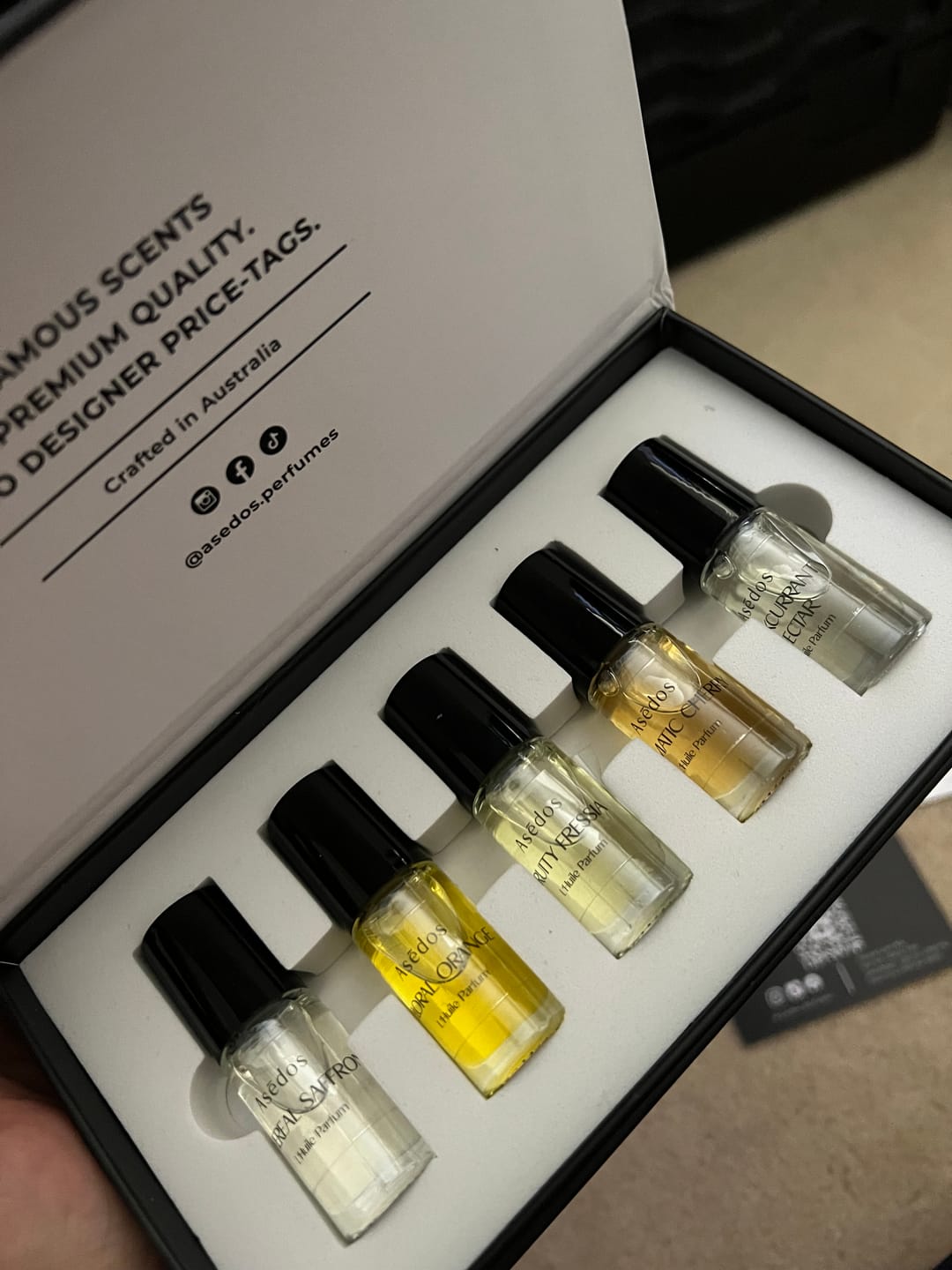 Customer photo review of Asēdos Perfume Oil Set - Her Collection