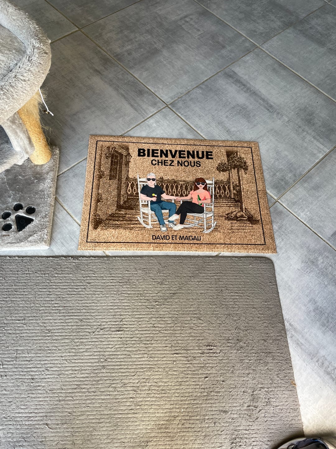 Customer photo review of Bienvenue chez nous - Couple - Paillasson