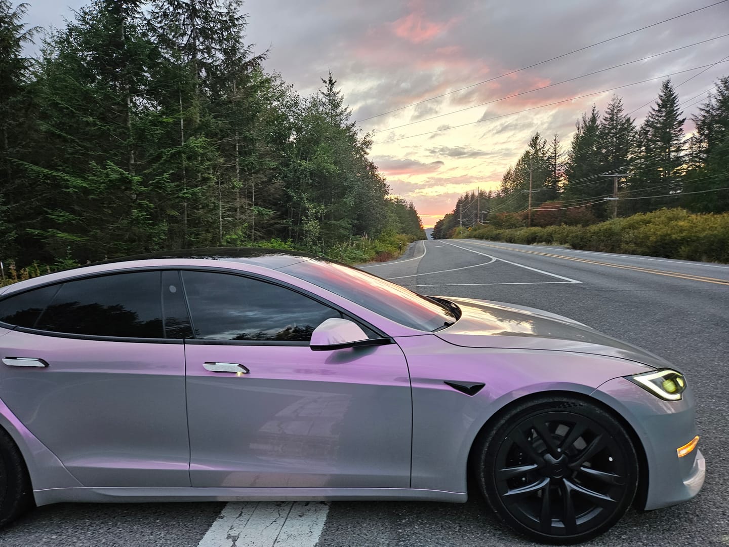 Customer photo review of Candy Metallic Gray Pink Vinyl Wrap