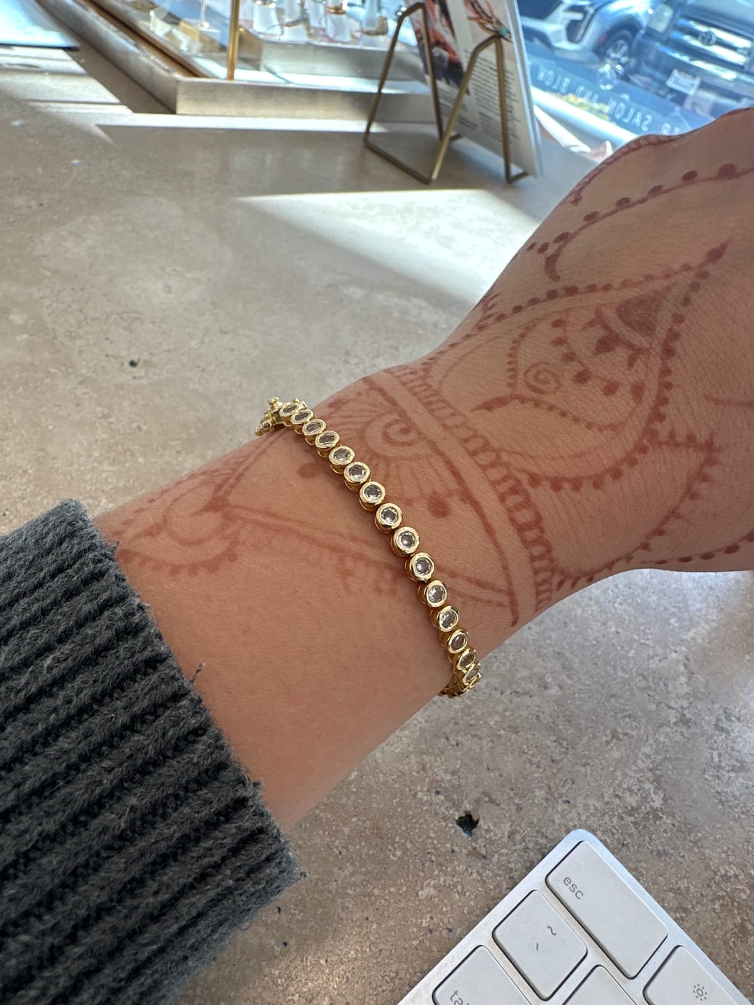 Customer photo review of Round Bezel Tennis Bracelet