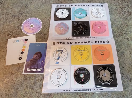 Customer photo review of BTS Anthology CD Enamel Pins Collection Part II