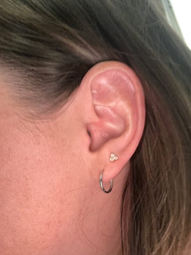 Customer photo review of Sparkle Hoops - 14 Karat Gold