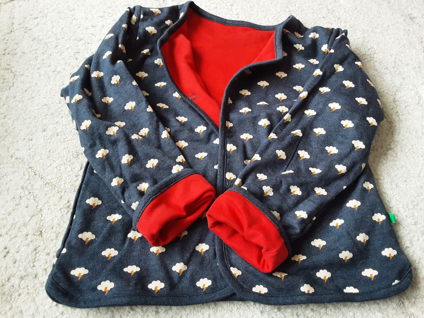 Customer photo review of Thunder & Lightning Marl Collarless Reversible Spring Jacket