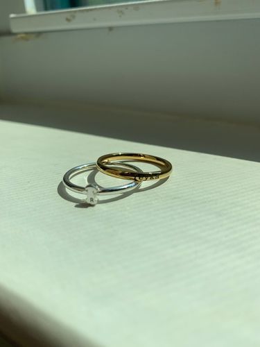 Customer photo review of Petite Custom Name Ring