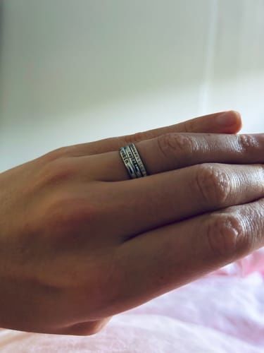 Customer photo review of Petite Custom Name Ring