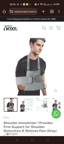 Customer photo review of Shoulder Immobilizer | Provides Firm Support for Shoulder Dislocation & Relieves Pain (Grey)