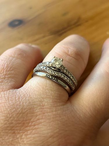 Customer photo review of Petite Custom Name Ring
