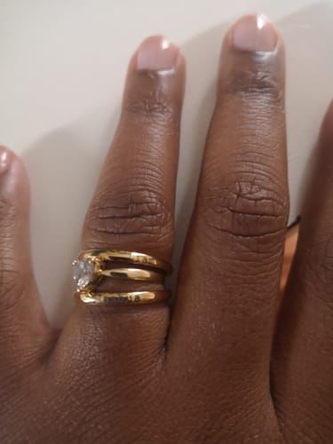Customer photo review of Petite Custom Name Ring