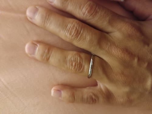 Customer photo review of Petite Custom Name Ring