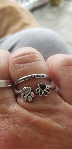 Customer photo review of Petite Custom Name Ring