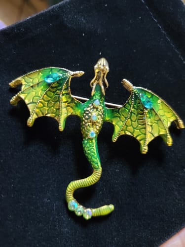 Customer photo review of Flying Dragon Brooch