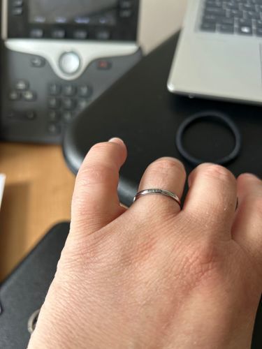 Customer photo review of Petite Custom Name Ring
