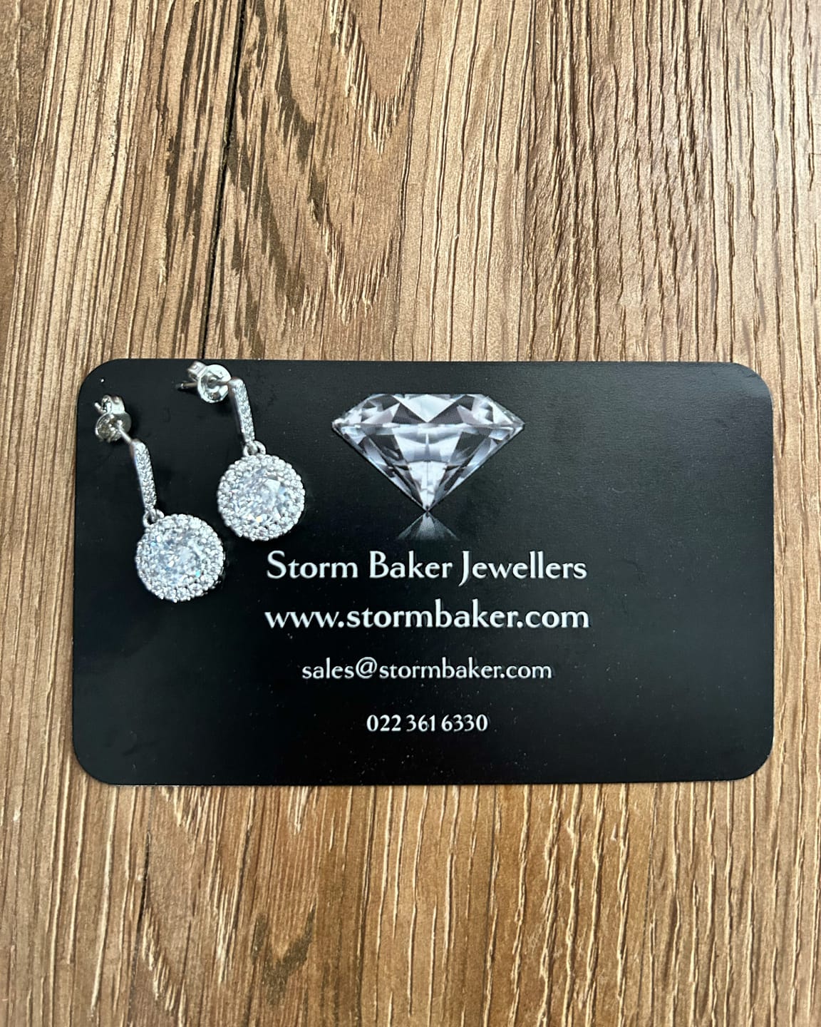 Customer photo review of Cluster Drop Earrings