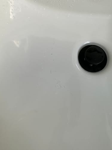 Customer photo review of Bridgeport 60" Satin White Bathroom Vanity