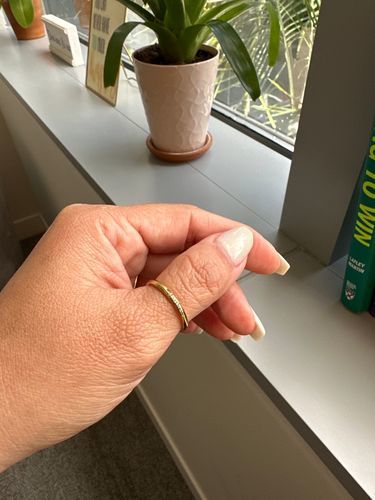 Customer photo review of Petite Custom Name Ring