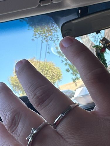 Customer photo review of Petite Custom Name Ring