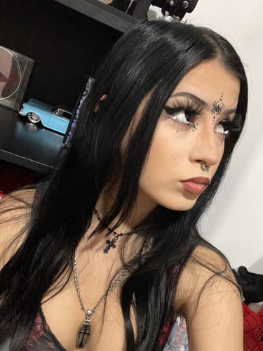 Customer photo review of Linn's Dollie Darknight Black Contact Lenses(12 months of use)