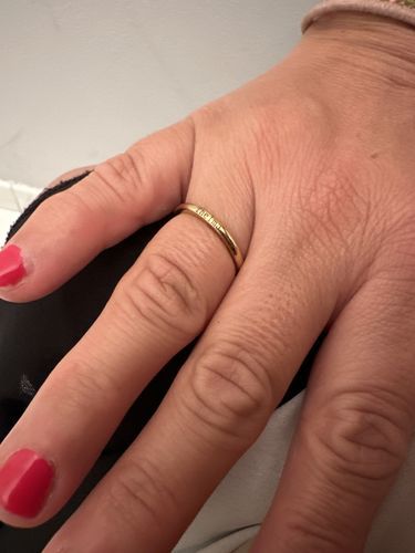 Customer photo review of Petite Custom Name Ring