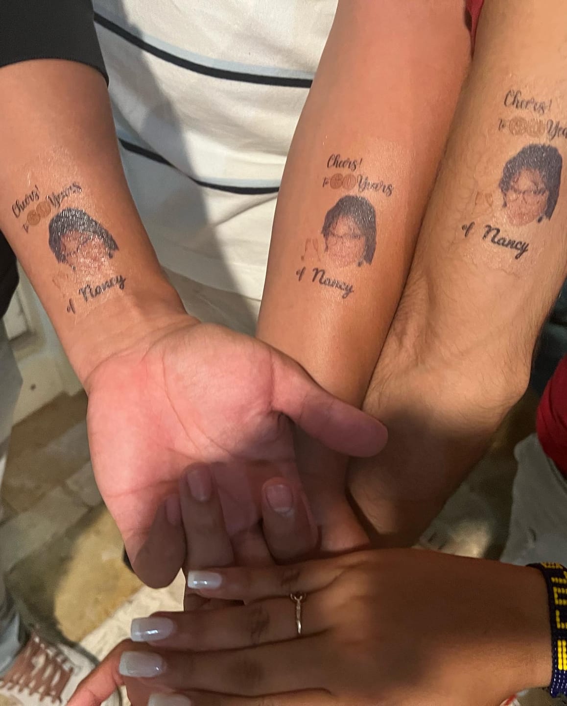Customer photo review of Cheers to Years! - Temporary Tattoo