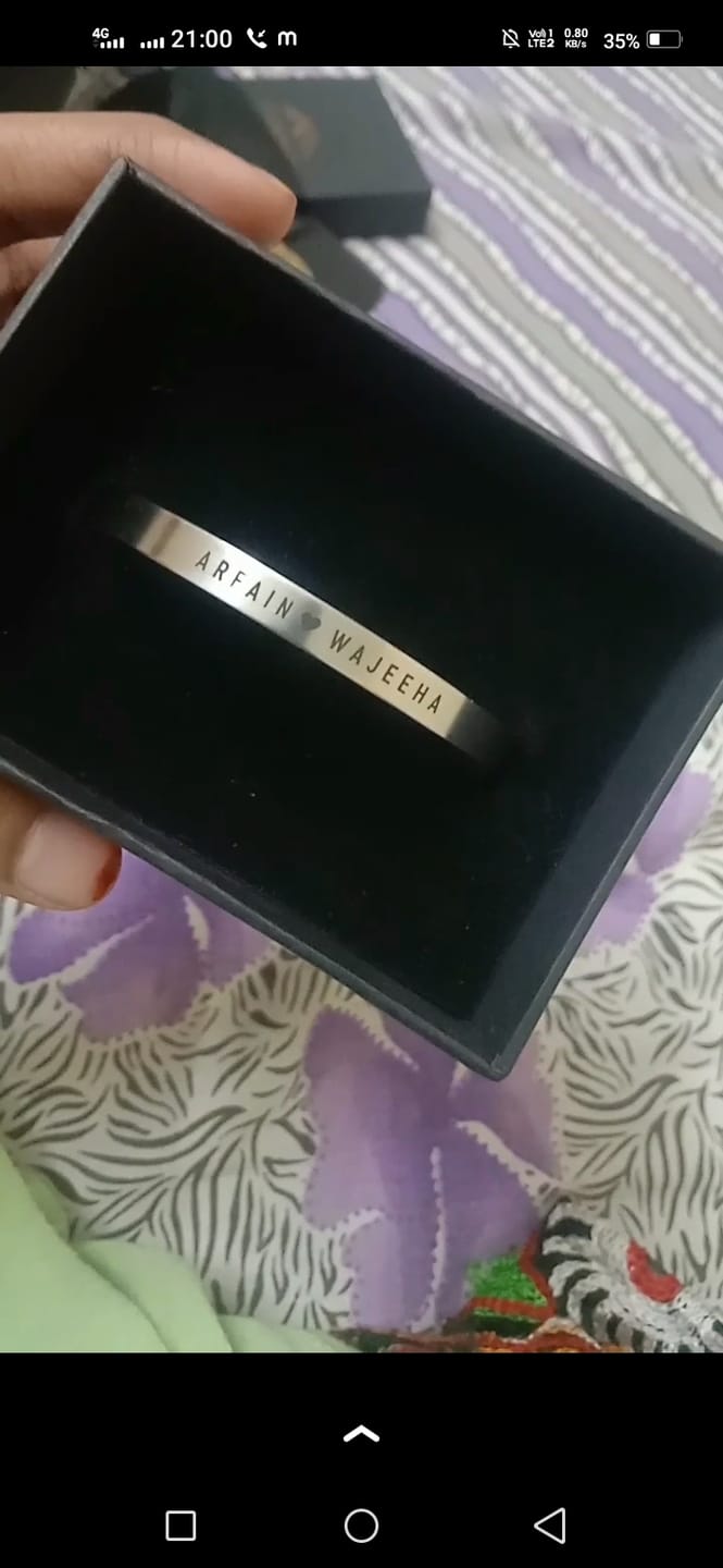 Customer photo review of Personalised Silver Kada