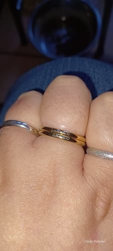 Customer photo review of Petite Custom Name Ring