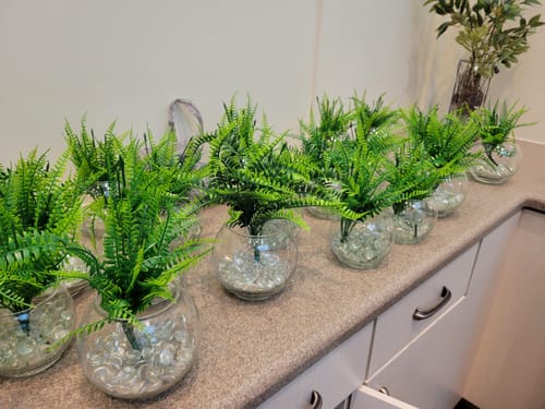 Customer photo review of Bulk 8 Pcs Greenery Boston Ferns UV Resistant Artificial Greenery Plants for Outdoors Wholesale