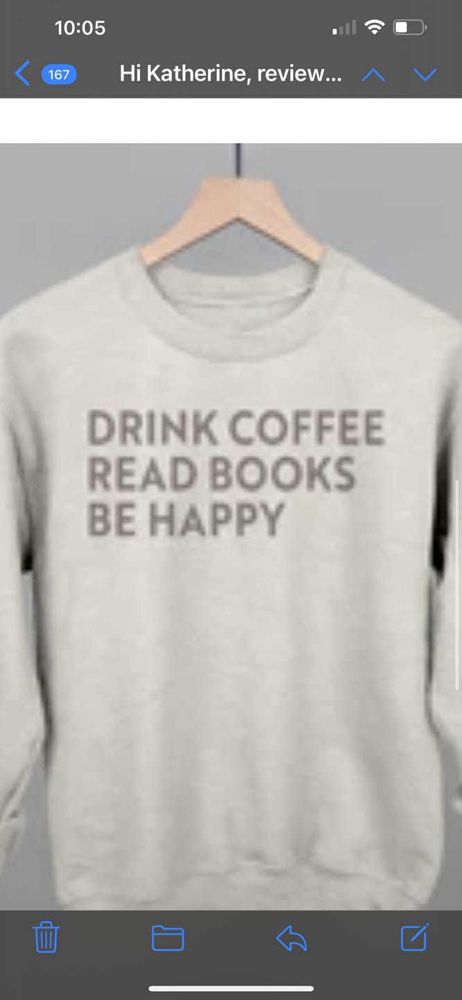 Customer photo review of Drink Coffee Read Books Be Happy