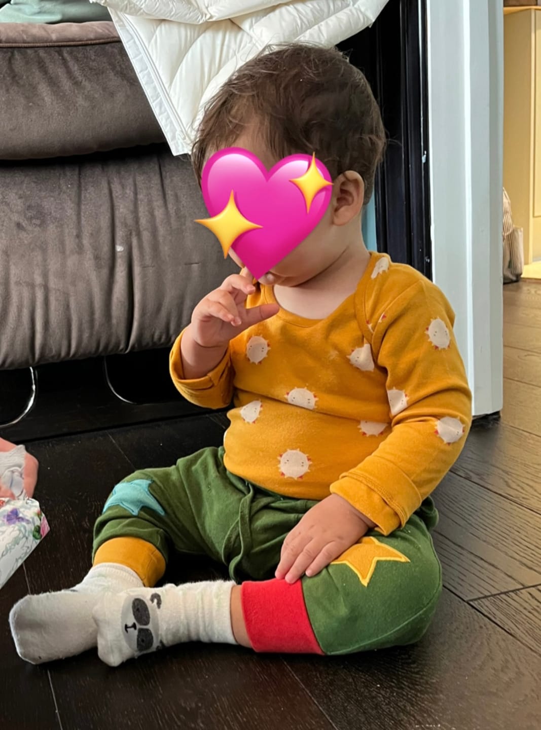 Customer photo review of Solar Powered Organic Baby Bodysuit Set - 2 Pack