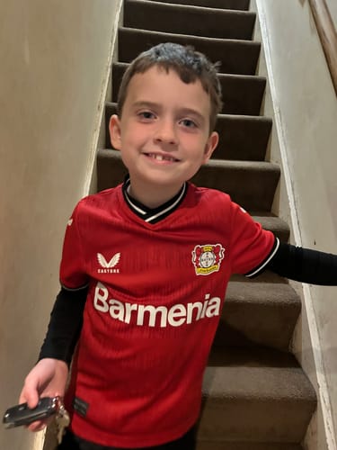 Customer photo review of Kids Mystery Football Shirt