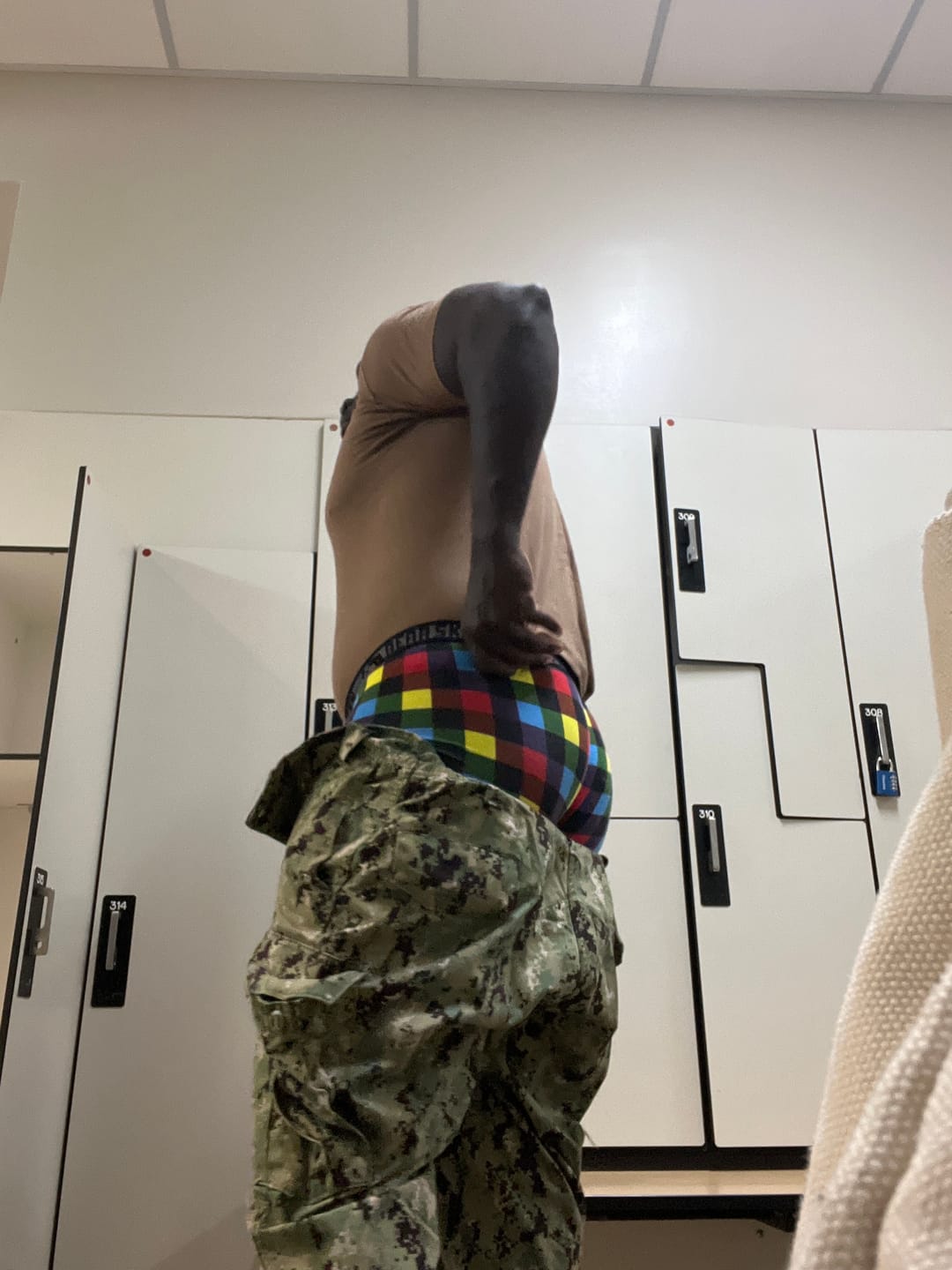 Customer photo review of Long Leg Bamboo Boxer Brief - Bearbie Pink Backwoods