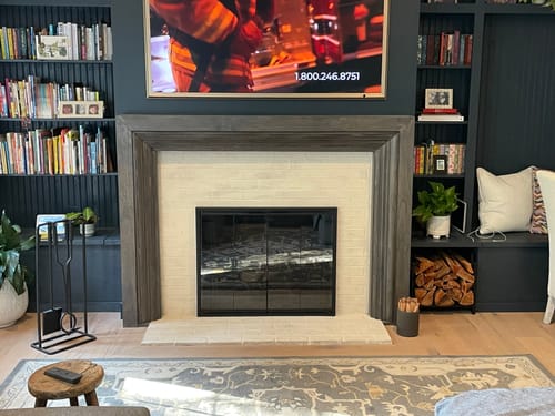 Customer photo review of Stiletto - Masonry & Prefab Fireplace Glass Doors
