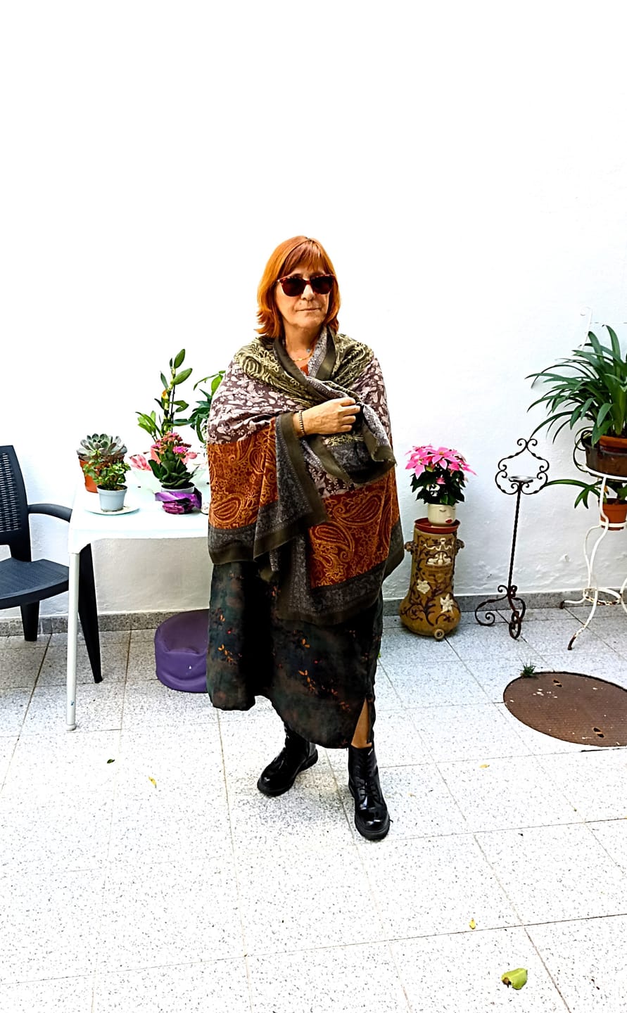 Customer photo review of Vintage Cotton Ethnic Style Large Scarf Shawl