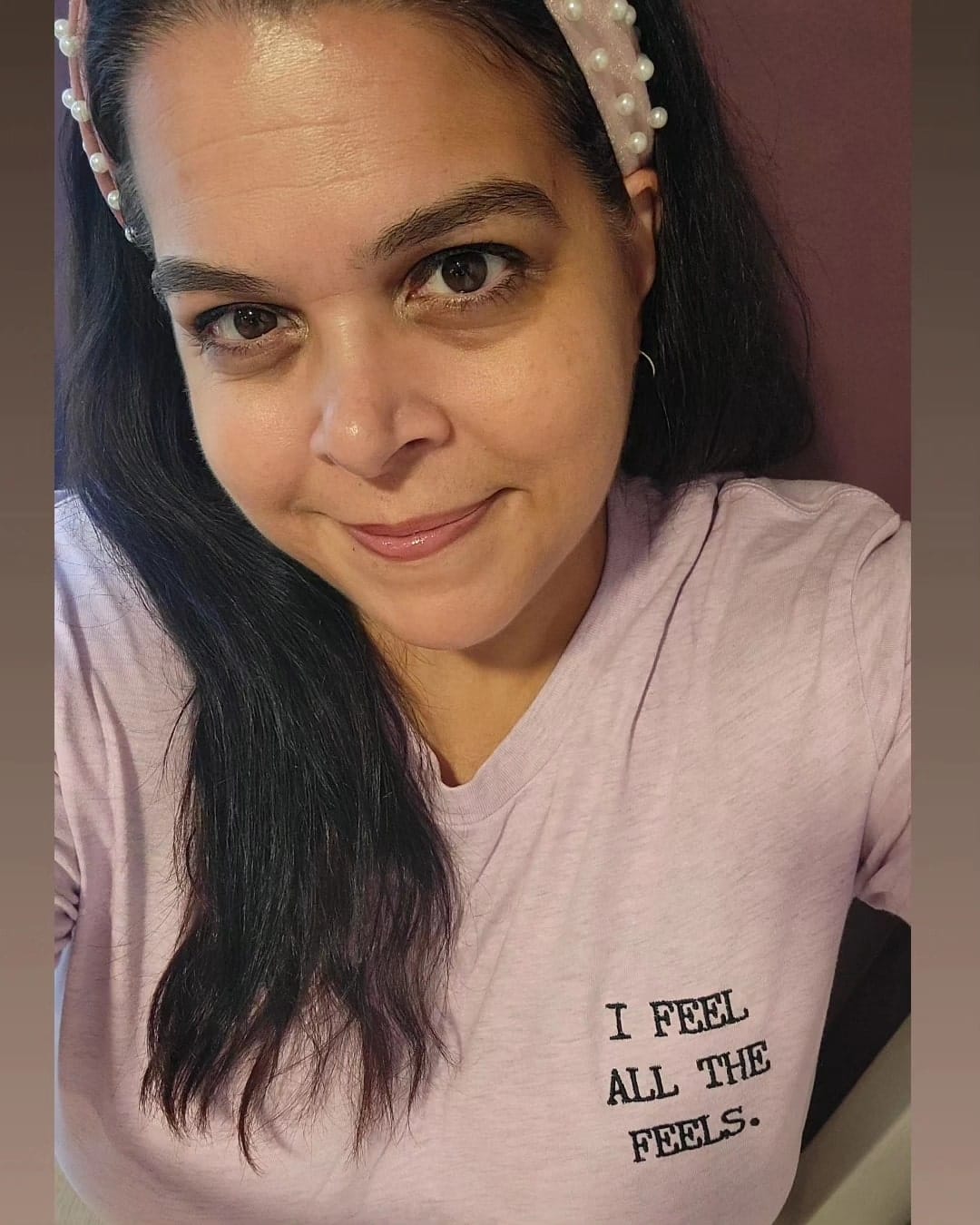 Customer photo review of I Feel All The Feels Embroidered T-Shirt