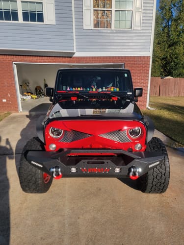Customer photo review of Hawke Grille - Red for 07-18 Jeep Wrangler JK