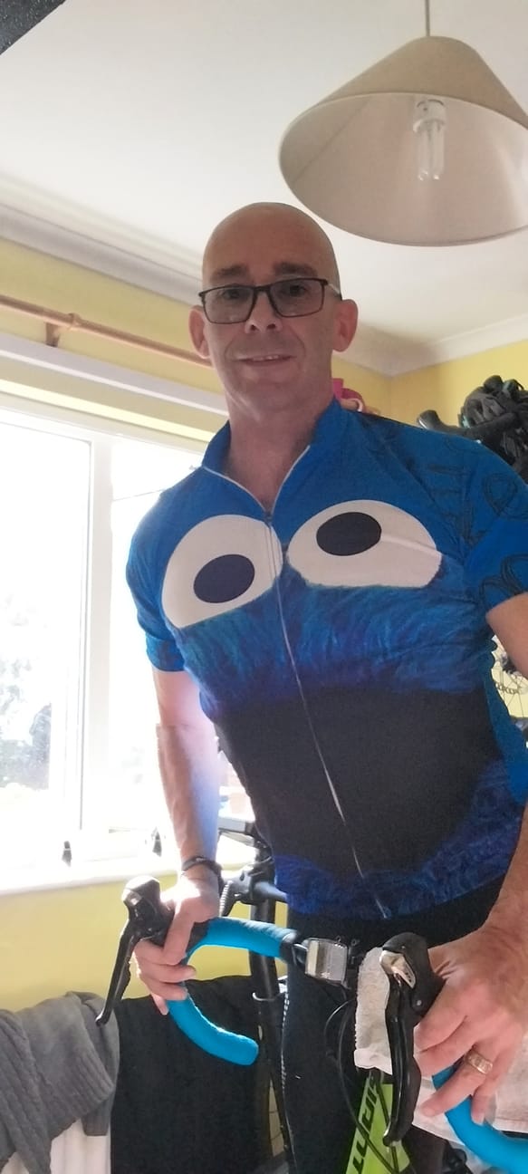 Customer photo review of Cookie Monster - Ride, Bike, Eat Cookie! Cycling Jersey
