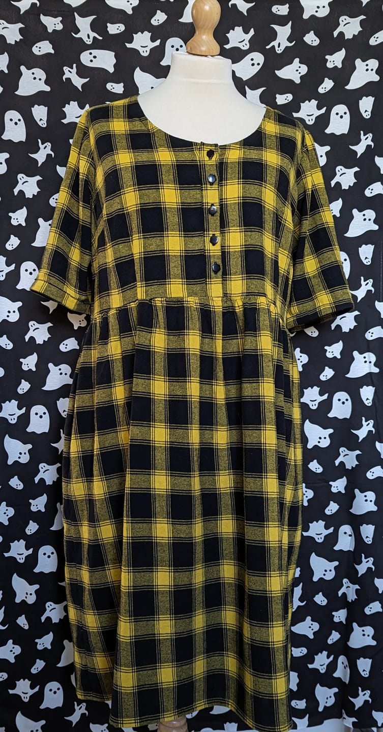 Customer photo review of Mustard and Black Tartan Brushed Cotton Fabric